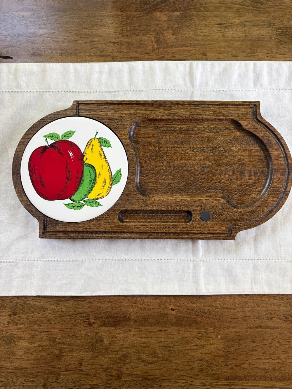 Vintage Nasco Japan MCM Wooden Tile Fruit & Cheese Tray 15-3/4x 8”
